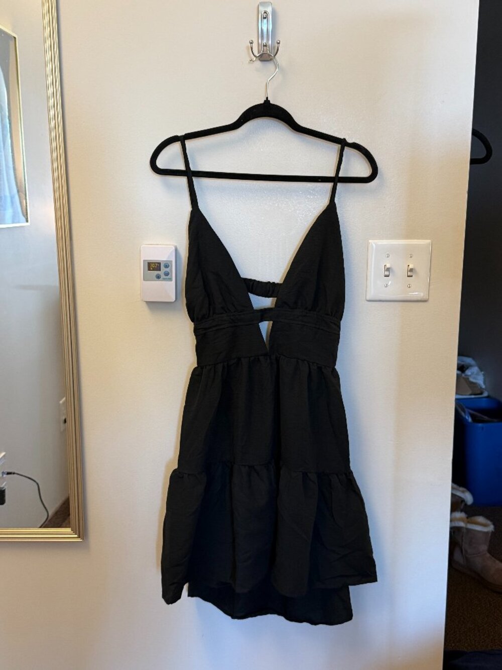 Black flowy V-neck dress